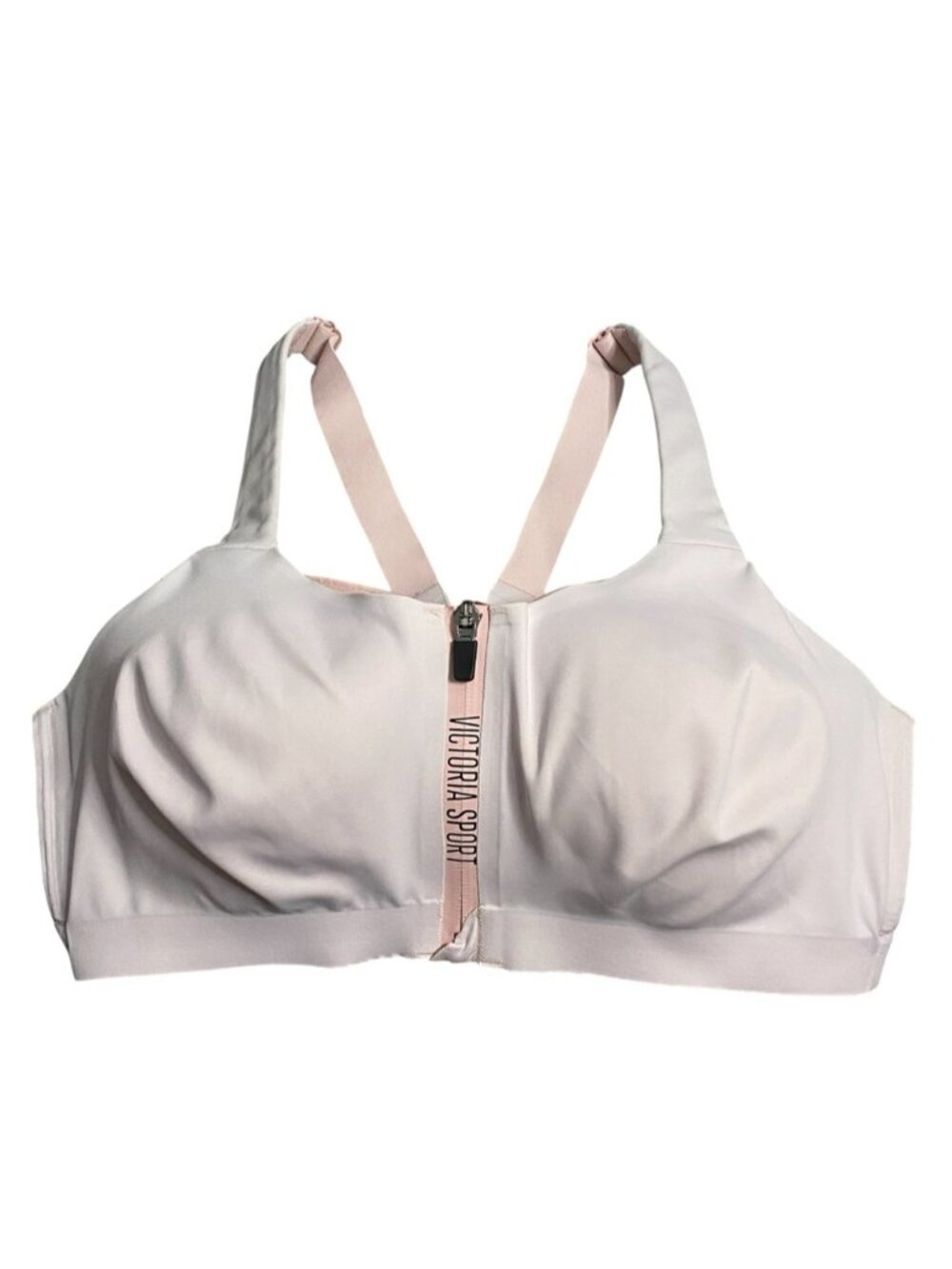 Victoria Sport Women's Light Pink Front-Zip High Support Sports Bra